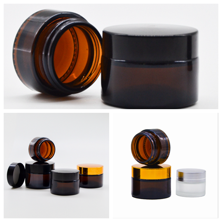 20g 30g 50g Amber Glass Jar Bouteilles Contenants Flacons de creme 60ml glass cream jar