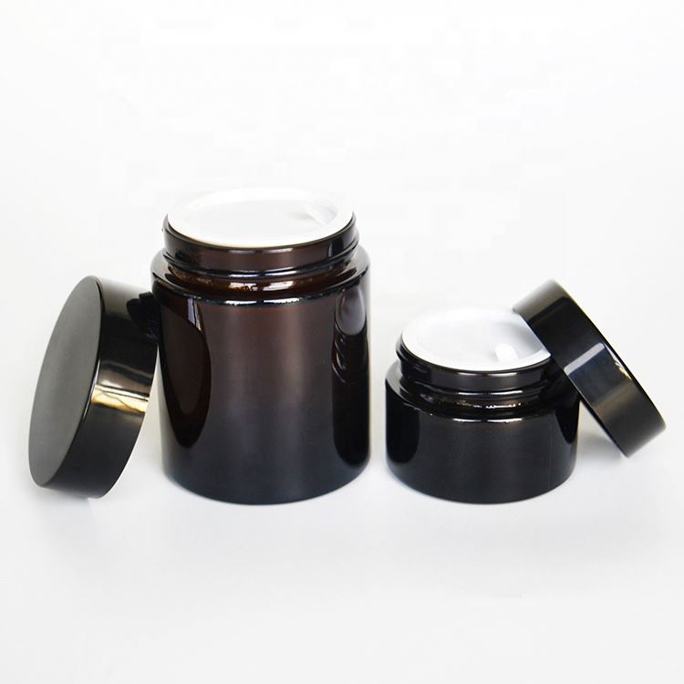 20g 30g 50g Amber round cosmetic packaging container face cream jar