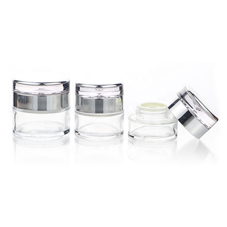 20g 30g 50g Cosmetic Face Cream Jar Bottle Empty Refillable Glass Cosmetic Containers