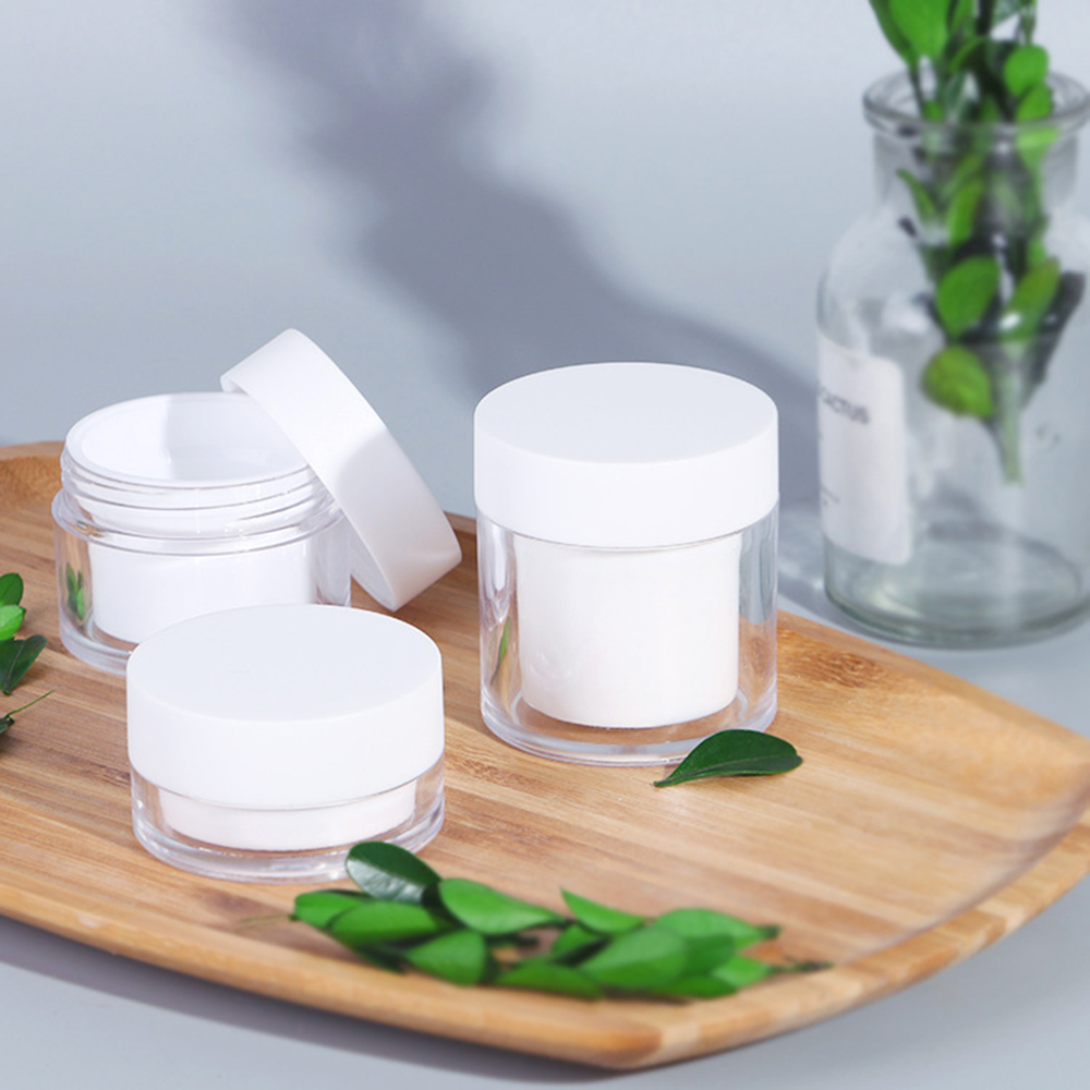 20g 30g 50g Double Layer Plastic White Makeup Cream Jar 20ml 30ml 50ml Empty Cosmetic Container for Cream Packaging