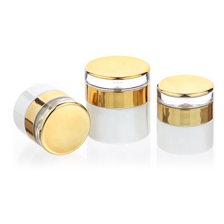 20g 30g 50g Empty Luxury Glass Clear Pearl White Cosmetic Container Face Cream Jar