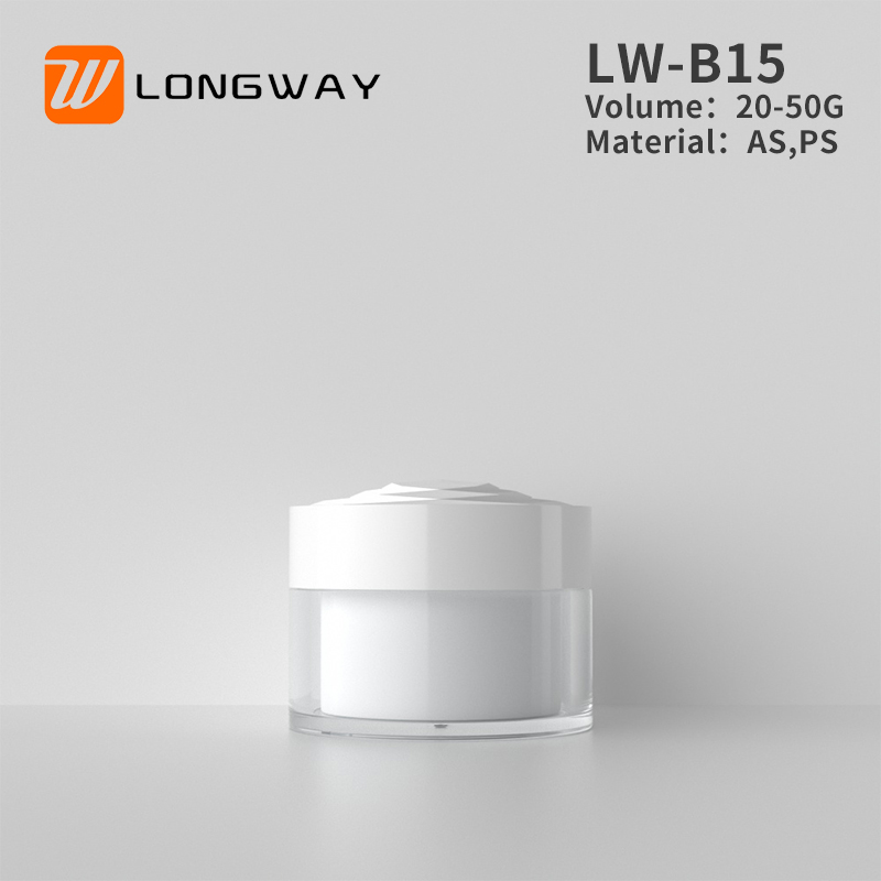 20g 30g 50g Empty unique luxurious cosmetic plastic wide mouth cream jar with white lid for body butter container comestic 50ml