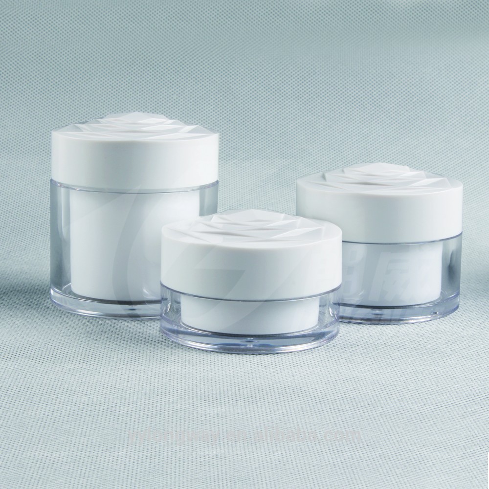 20g 30g 50g Empty unique luxurious cosmetic plastic wide mouth cream jar with white lid for body butter container comestic 50ml