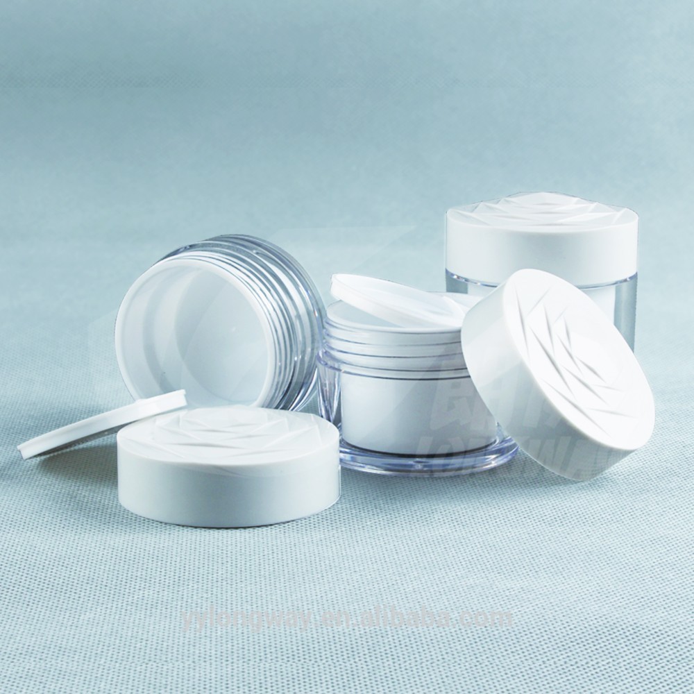 20g 30g 50g Empty unique luxurious cosmetic plastic wide mouth cream jar with white lid for body butter container comestic 50ml
