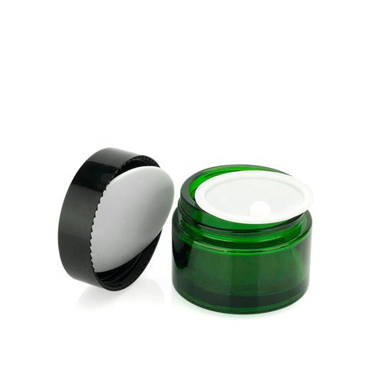 20g 30g 50g Facial Eye Green Small Cosmetic Cream Glass Bottles And Jars