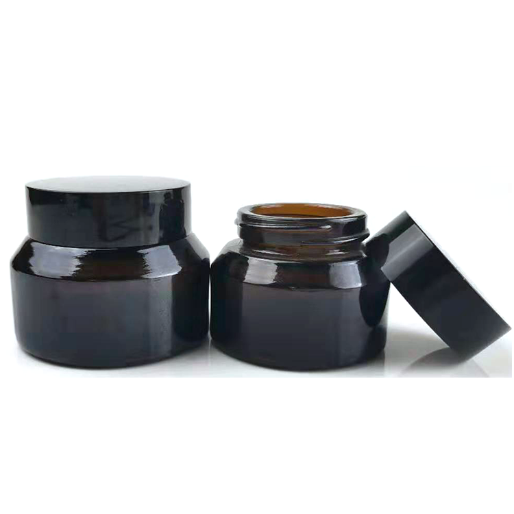 20g 30g 50g Factory price cosmetic containers frosted cream glass jar with bamboo lid