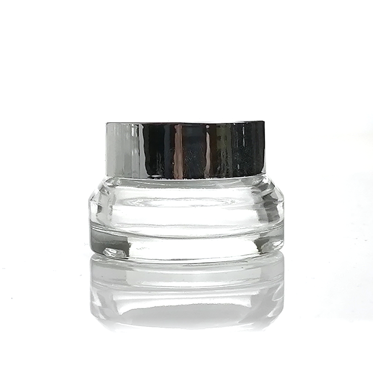 20g 30g 50g Factory price cosmetic containers frosted cream glass jar with bamboo lid