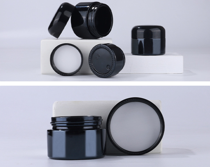 20g 30g 50g High quality black glass cream jar cosmetic traval can shading facial jar in stock