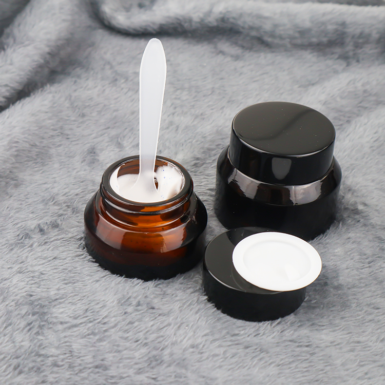 20g 30g 50g Matte Brown Black Slant Shoulder Glass Cosmetic Lotion Bottles Glass Luxury Cream Jar