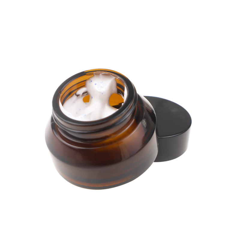 20g 30g 50g Matte Brown Black Slant Shoulder Glass Cosmetic Lotion Bottles Glass Luxury Cream Jar