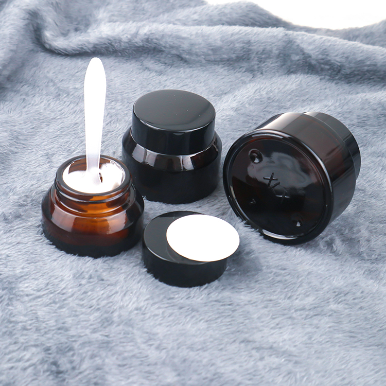 20g 30g 50g Matte Brown Black Slant Shoulder Glass Cosmetic Lotion Bottles Glass Luxury Cream Jar