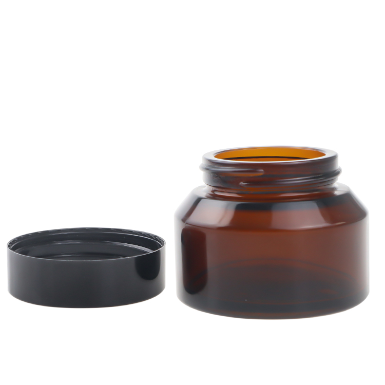 20g 30g 50g Matte Brown Black Slant Shoulder Glass Cosmetic Lotion Bottles Glass Luxury Cream Jar