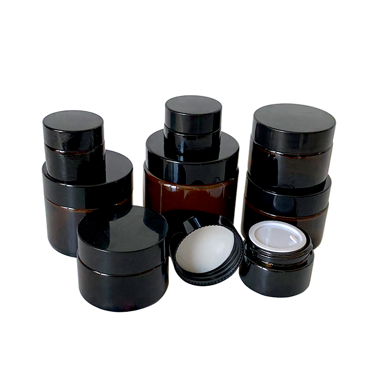 20g 30g 50g amber cosmetic recycled glass jar for cream