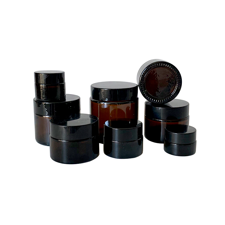 20g 30g 50g amber cosmetic recycled glass jar for cream