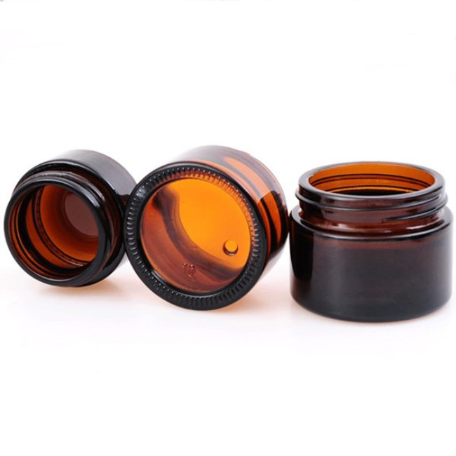 20g 30g 50g brown amber face cream eye cream glass jar cosmetic jar with plastic lid wholesale