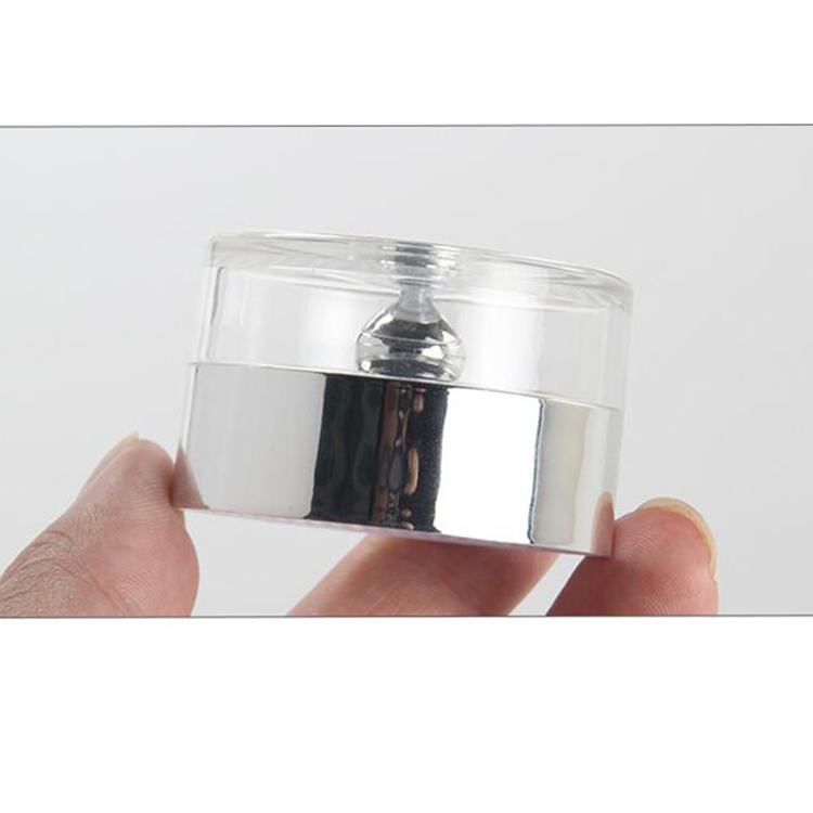 20g 30g 50g clear frosted glass cosmetic cream jar with silver lid
