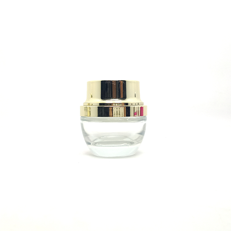20g 30g 50g clear glass cosmetic cream jar with gold cap whole set for cosmetics packaging