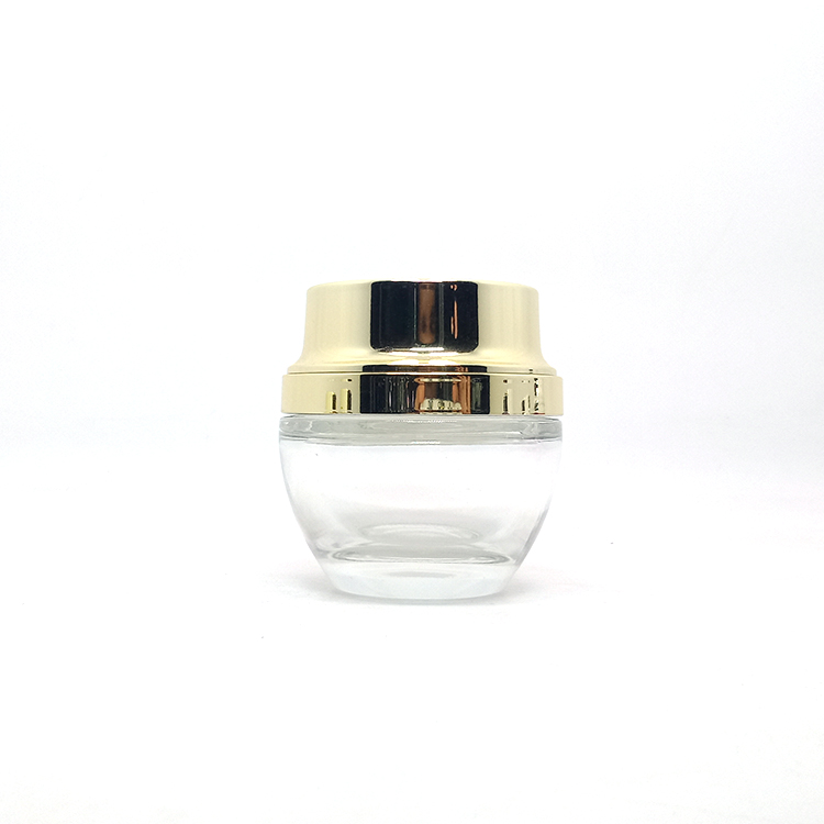 20g 30g 50g clear glass cosmetic cream jar with gold cap whole set for cosmetics packaging