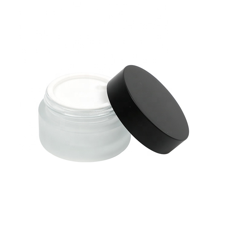 20g 30g 50g cosmetic face cream eye cream frosted glass jars with screw black cap