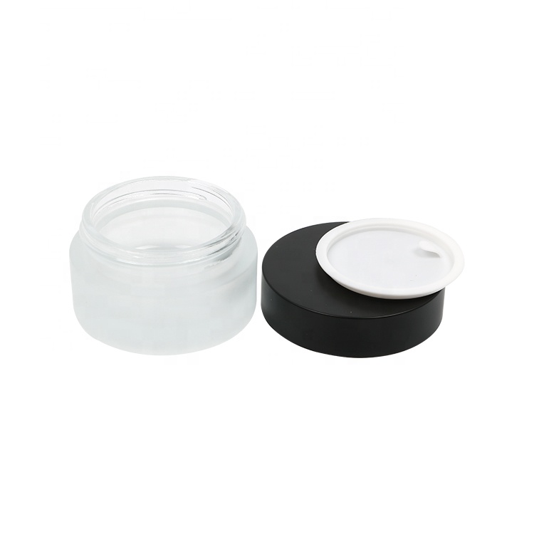 20g 30g 50g cosmetic face cream eye cream frosted glass jars with screw black cap