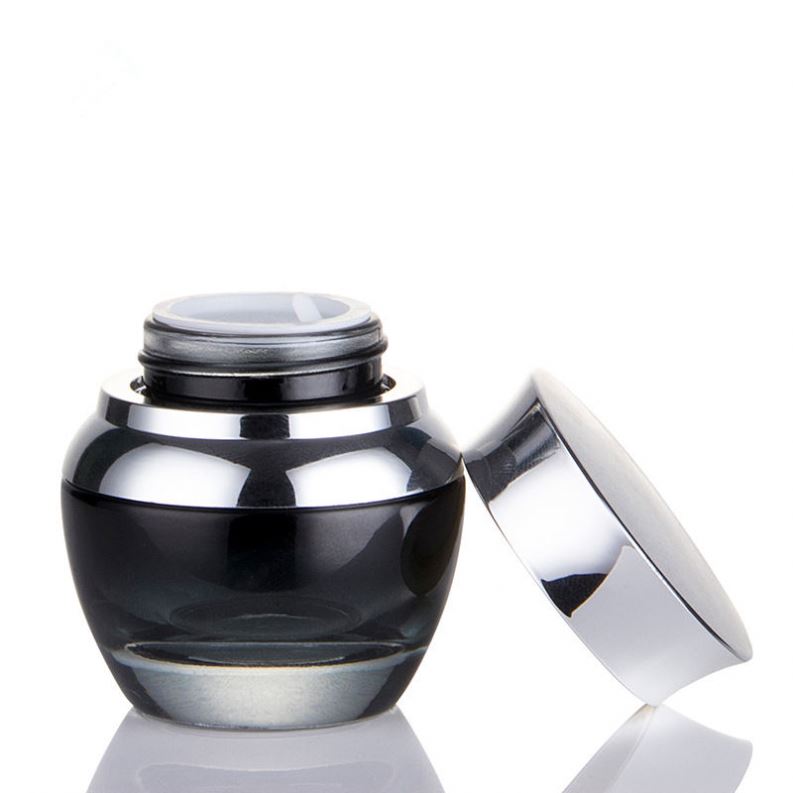 20g 30g 50g cosmetic frosted clear purple gold glass cream jar with plastic lid
