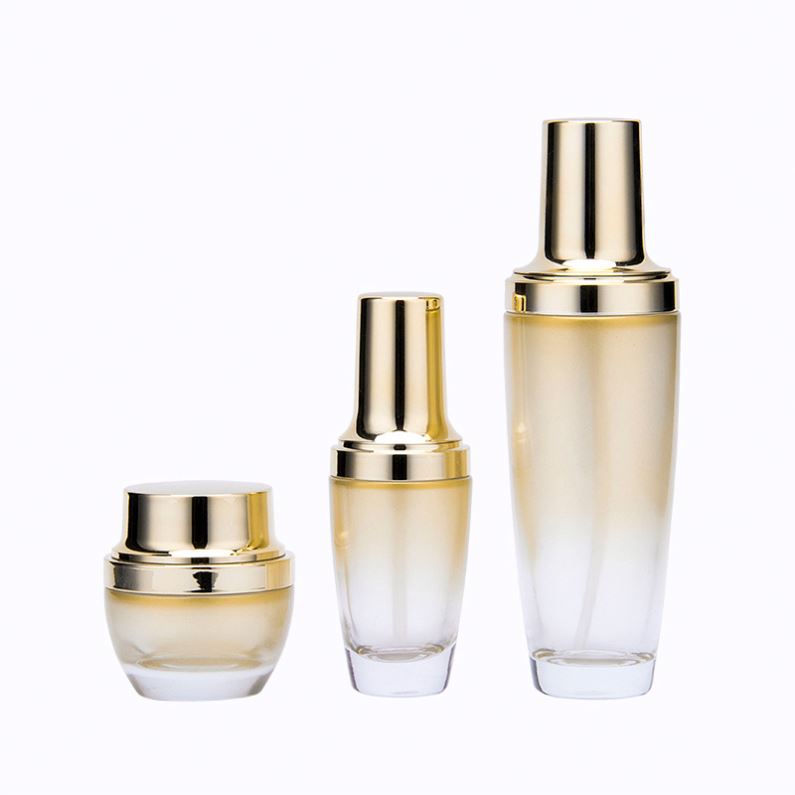 20g 30g 50g cosmetic frosted clear purple gold glass cream jar with plastic lid