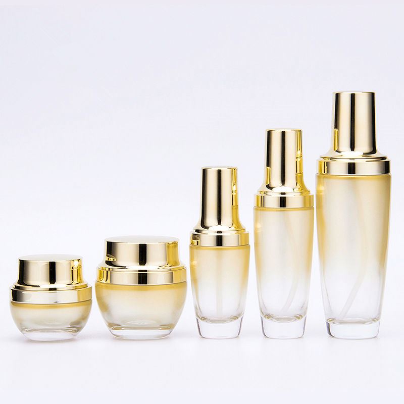 20g 30g 50g cosmetic frosted clear purple gold glass cream jar with plastic lid