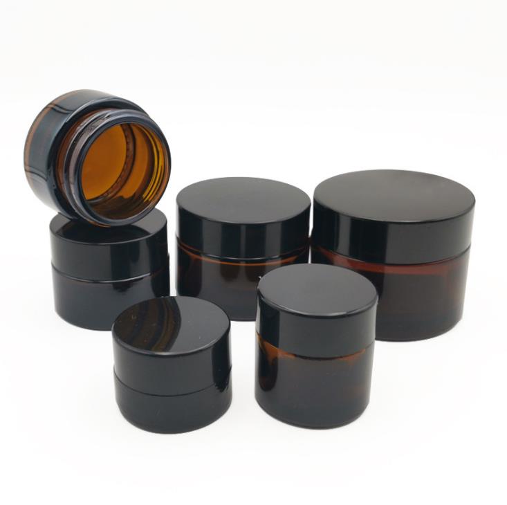 20g 30g 50g custom amber cosmetic recycled glass jar with lids glass for cream