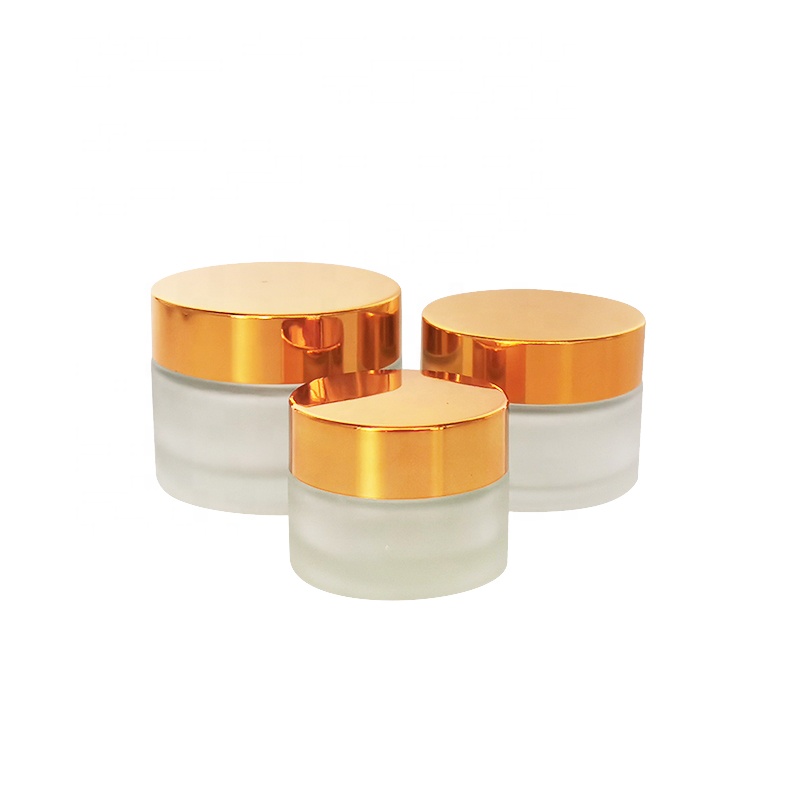 20g 30g 50g deluxe frosted face skin care cream separate jar glass empty bottle with golden lids