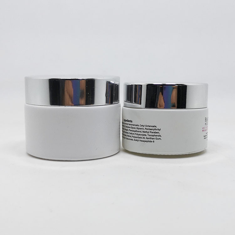 20g 30g 50g eye cream body scrub white frosted cosmetic glass jar with lid for lip balm container packaging 50 ml 1oz