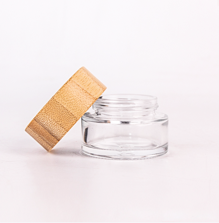20g 30g 50g frosted glass jar/glass jar cosmetic/bamboo lid jar ! glass jar bamboo lid