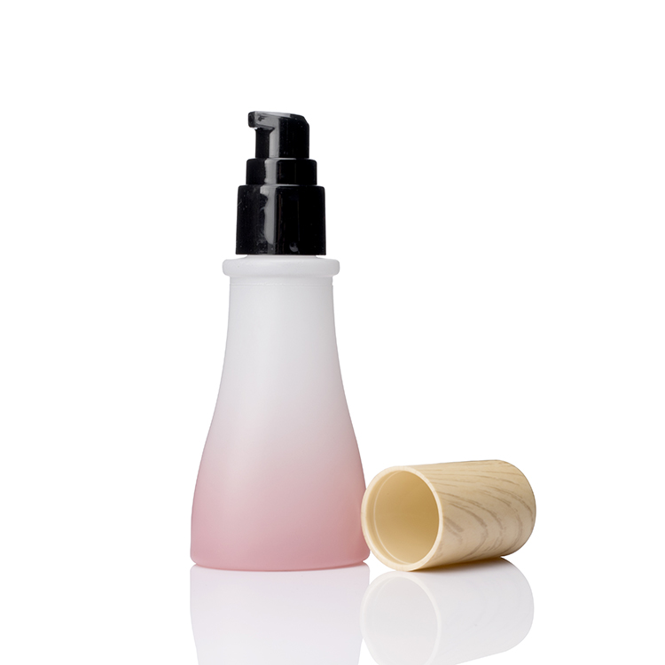 20g 30g 50g gradient pink glass jar with water transfer printing cap cosmetic glass cream jar