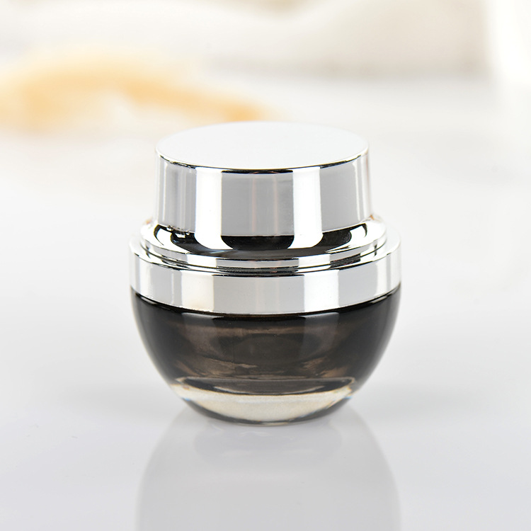 20g 30g 50g luxury cosmetic jar glass with gold or silver cap and inner gasket