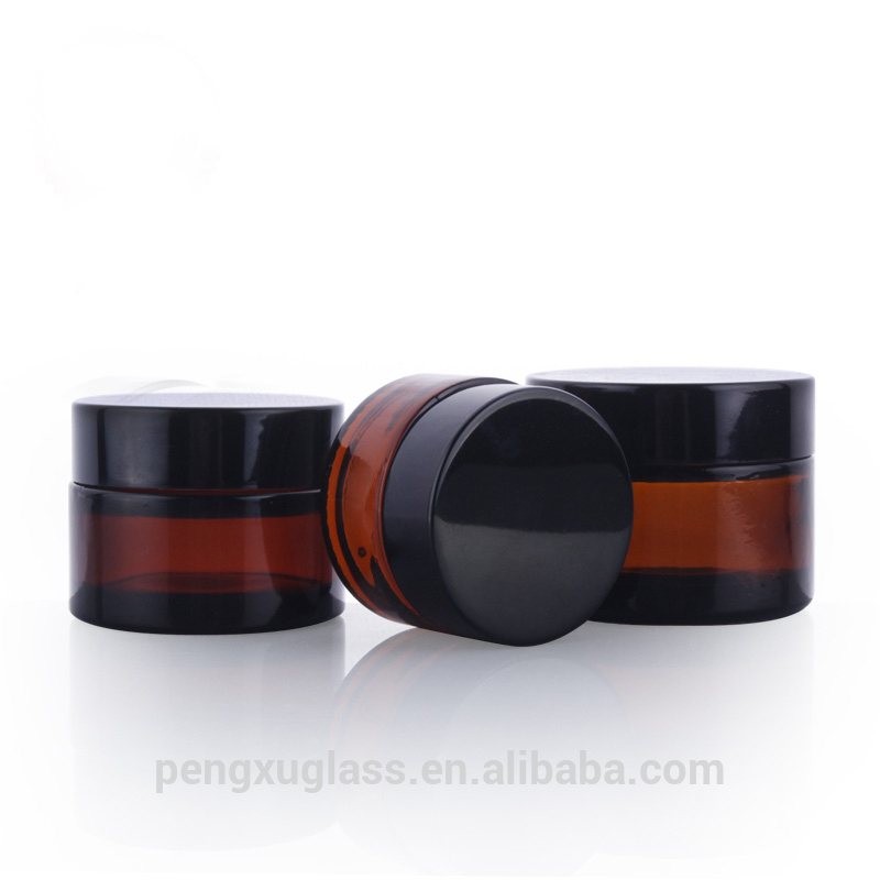 20g 30g 50g matte brown glass cosmetic container cream jar Frosted glass bottle for cosmetic packaging