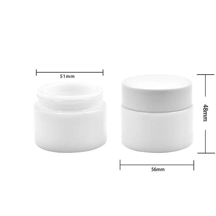 20g 30g 50g opal white glass jar skincare cosmetic cream jar wholesale with lid