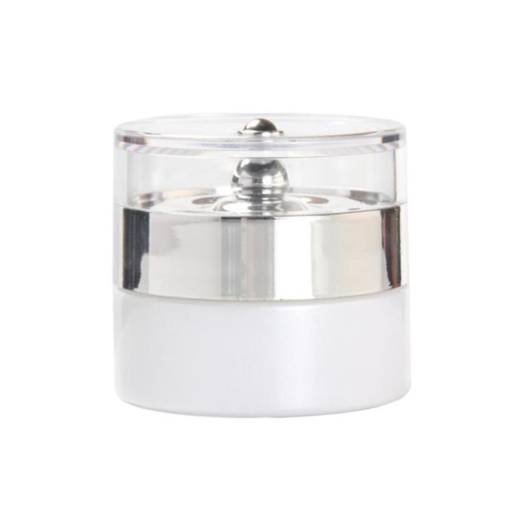20g 30g 50g pearly white glass cosmetic cream jar with silver lid