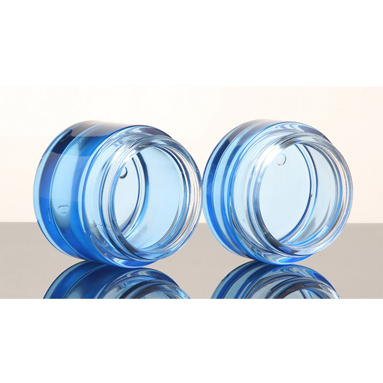 20g 30g 50g skin care cream glass jar white blue green eye cream cosmetic packaging container with silver lid