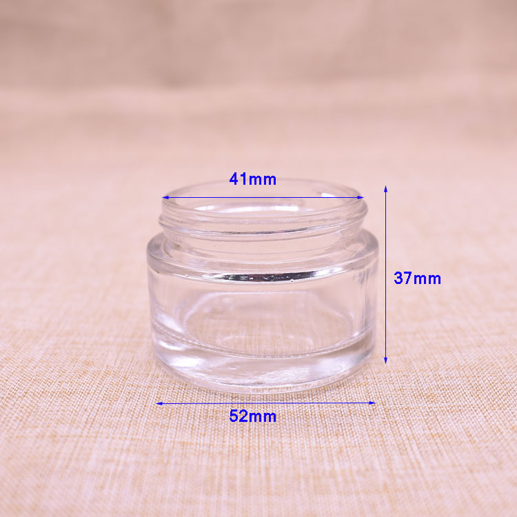 20g 30g clear empty glass jar with silver lid wholesale