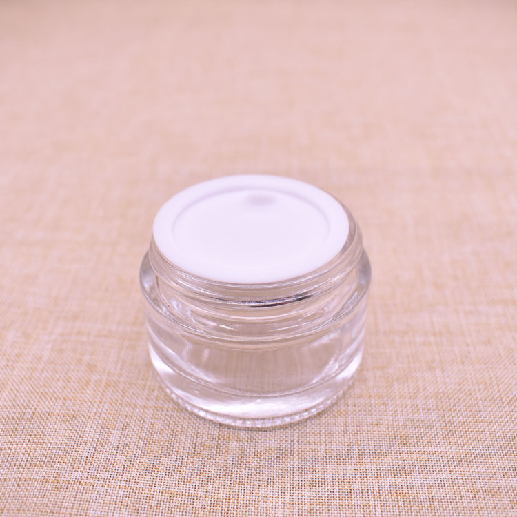 20g 30g clear empty glass jar with silver lid wholesale