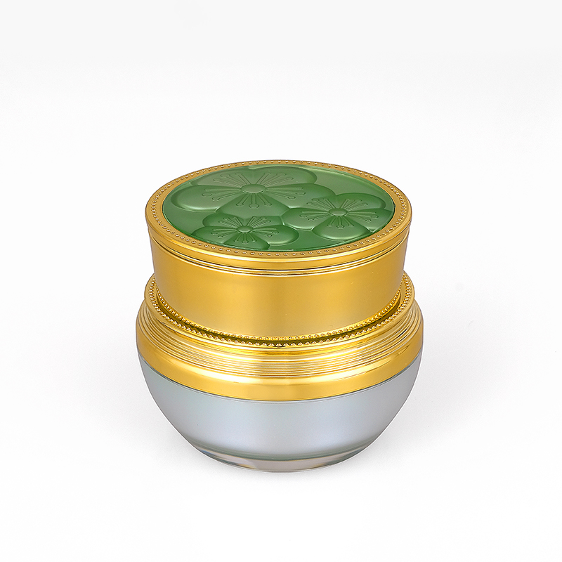 20g 30g in stock ready to ship green luxury plastic container acrylic cream jar for cosmetic packaging