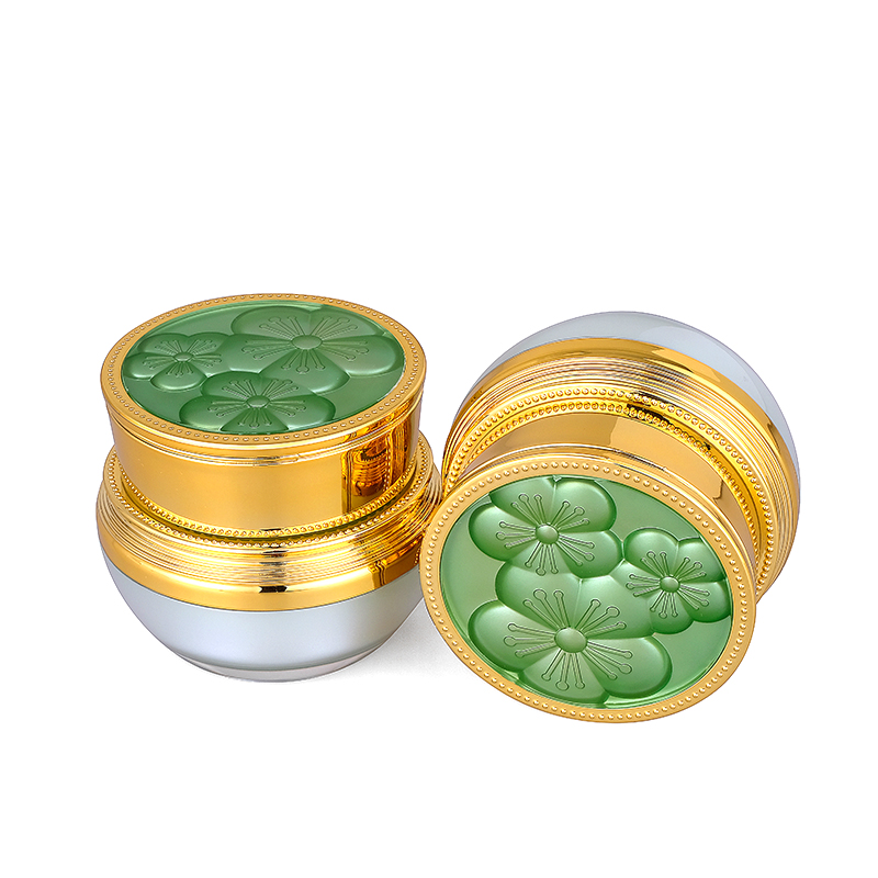20g 30g in stock ready to ship green luxury plastic container acrylic cream jar for cosmetic packaging