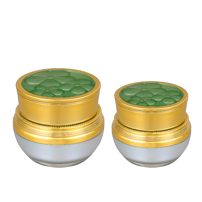 20g 30g in stock ready to ship green luxury plastic container acrylic cream jar for cosmetic packaging