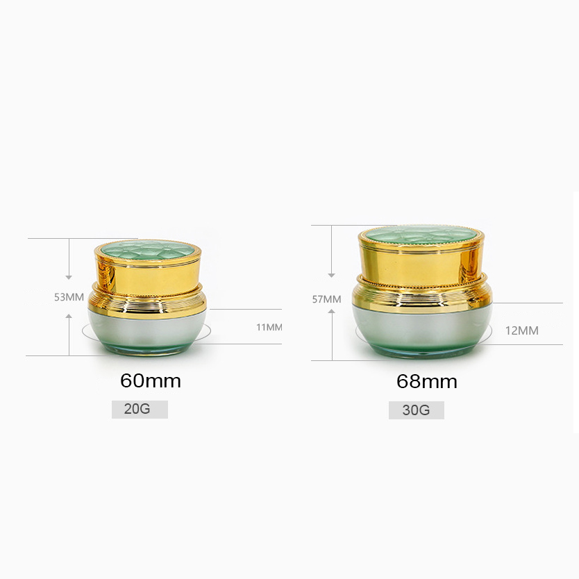 20g 30g ready to ship jar green cover with liner cosmetic green jar cosmetic jar green plastic