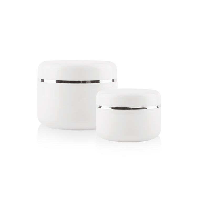 20g/50g/100g Refillable Make-up Cosmetic Jars White Plastic Jar with Dome Lid
