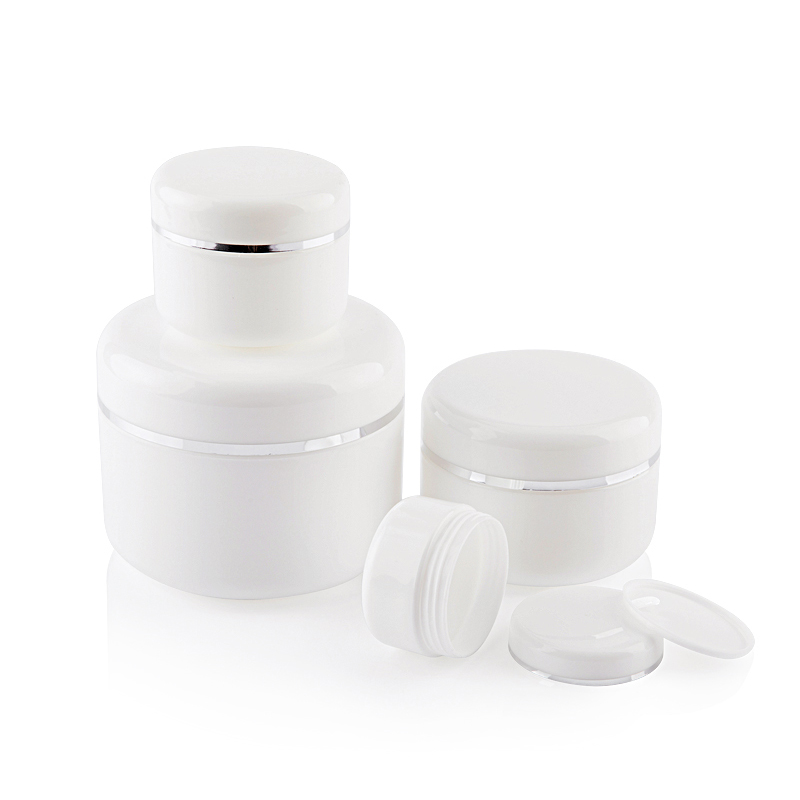 20g/50g/100g Refillable Make-up Cosmetic Jars White Plastic Jar with Dome Lid