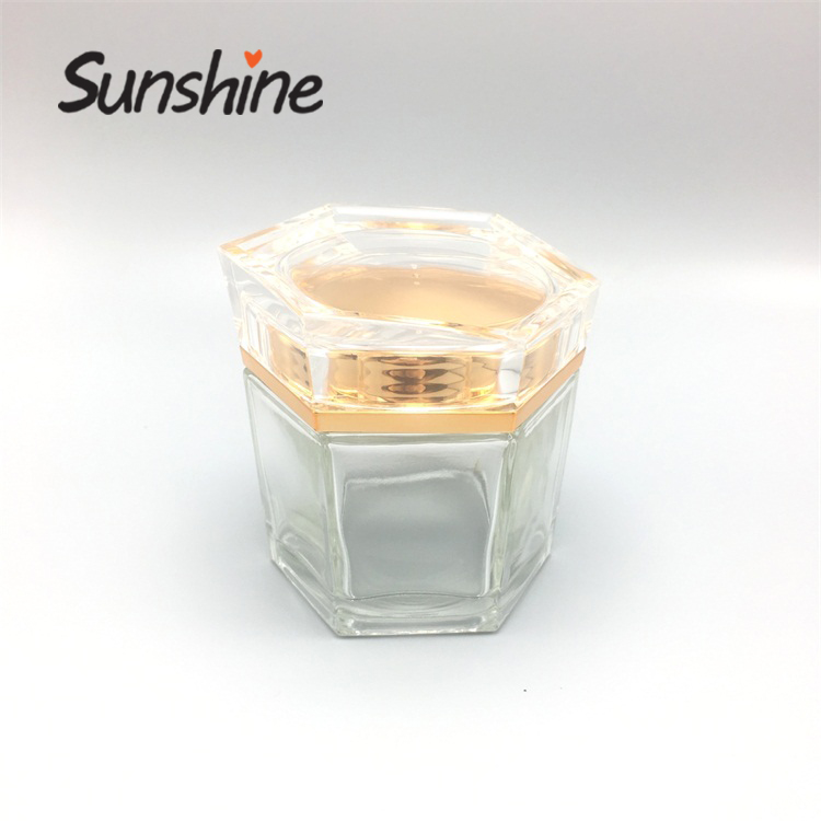 20g 50g 100g clear cosmetic cream glass jar with cap