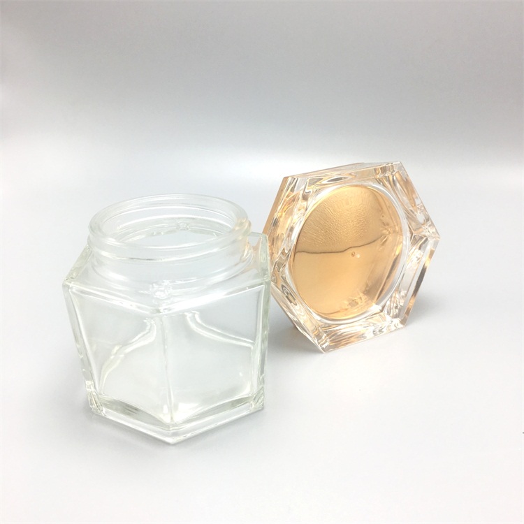 20g 50g 100g clear cosmetic cream glass jar with cap