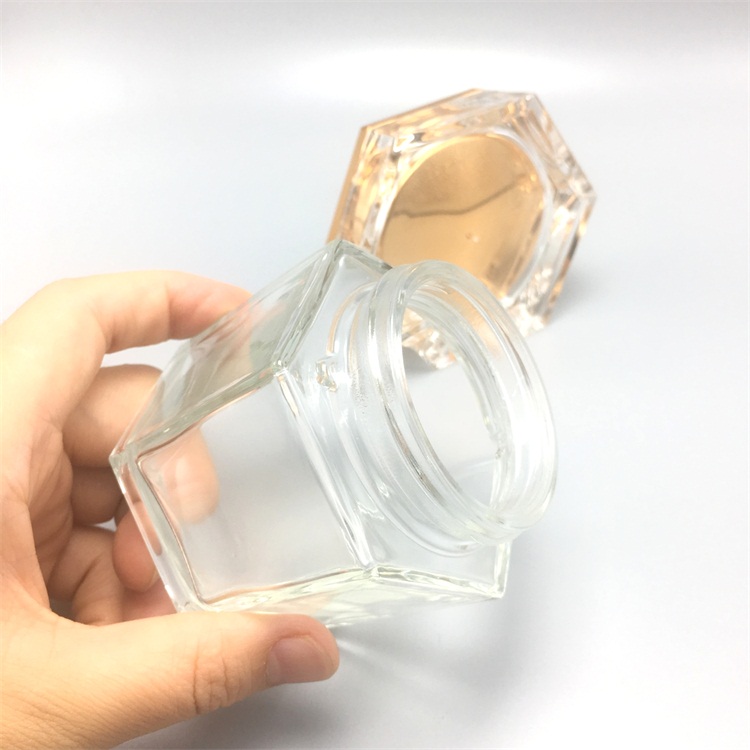 20g 50g 100g clear cosmetic cream glass jar with cap