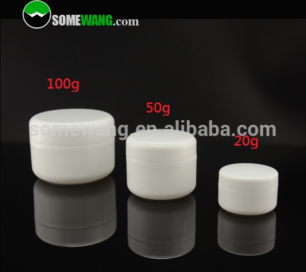 20g 50g 100g wholesale customized empty double wall plastic skin care cream jar