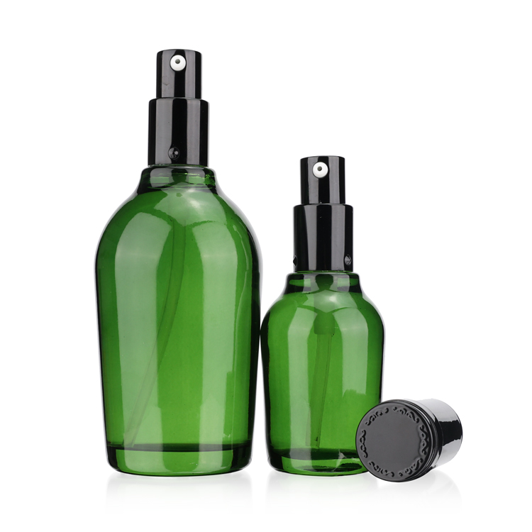 20g 50g 40ml 130ml new green skincare bottles empty cosmetic cream glass lotion bottle set